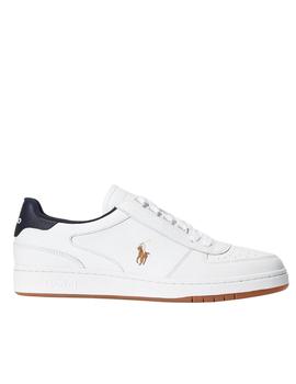 Sneaker Polo court blanco y azul