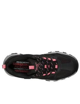 Skechers 167003 waterproof negro y rosa