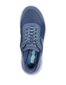 Deportiva Skechers Slipins azul mujer 124836
