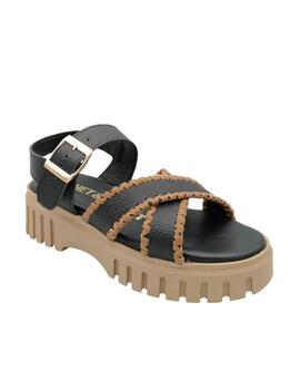 Sandalias Janet Janet con cuña y bordado mujer