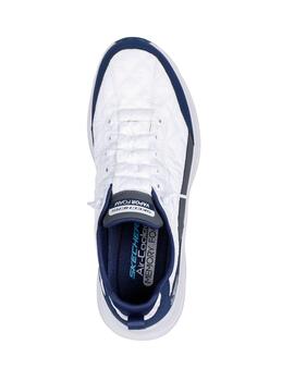 Deportiva Skechers Slipins 232619 blanco y azul