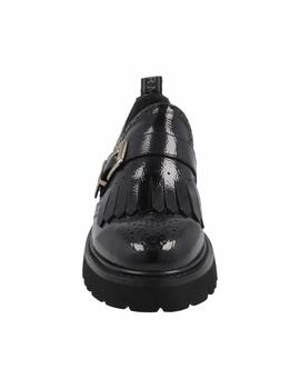 Mocasines Carmela en charol negro mujer
