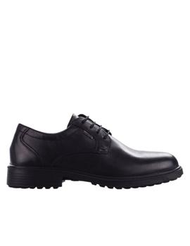 Zapato piel waterproof cordones negro