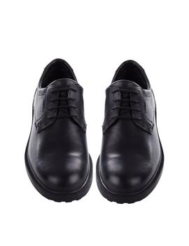 Zapato piel waterproof cordones negro