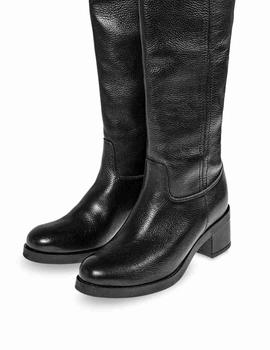 Bota lisa caña ancha color negro