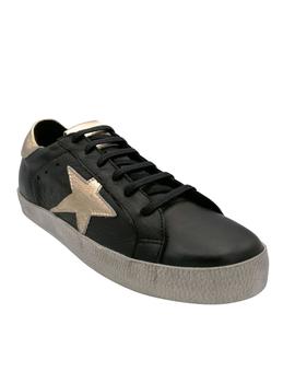 Sneaker estrella negro oro