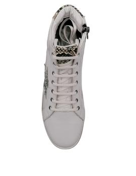 Botín sneaker con estrella blanco plata