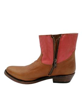 Bota campera Ash mexicana cuero y coral