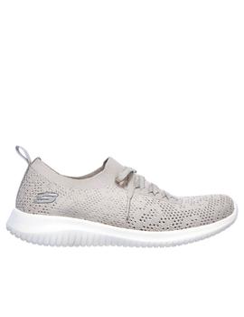 Deportiva Skechers taupe con lazo