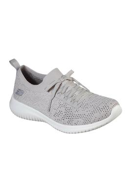 Deportiva Skechers taupe con lazo