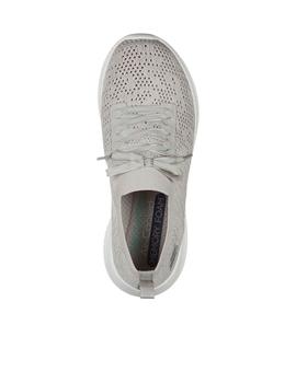 Deportiva Skechers taupe con lazo