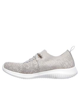 Deportiva Skechers taupe con lazo