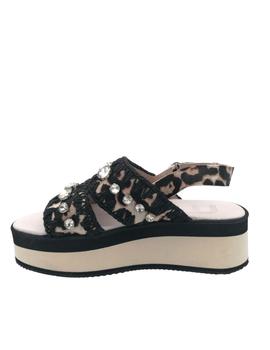 Sandalia Mou con plataforma animal print