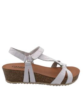 Sandalia Candela Bio coco blanco un velcro