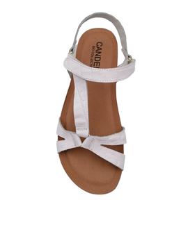 Sandalia Candela Bio coco blanco un velcro