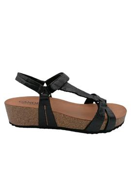 Sandalia Candela Bio coco negro un velcro