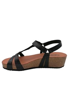 Sandalia Candela Bio coco negro un velcro