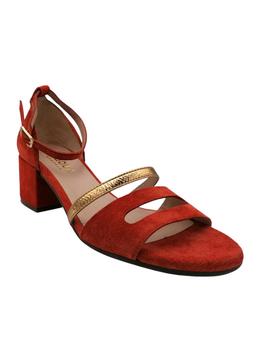 Sandalia C-doux en teja con tira en dorado