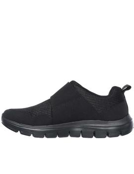 Deportiva Skechers con velcro en color negro