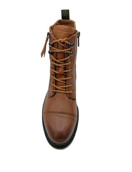Botines Carmela en cuero con cordones y cremallera