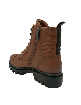 Botines Carmela en cuero con cordones y cremallera