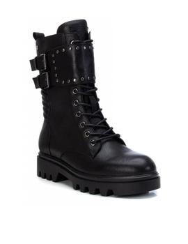 Botín Carmela estilo militar en negro