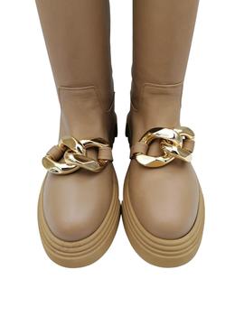 Bota Jeannot en crema con cadena