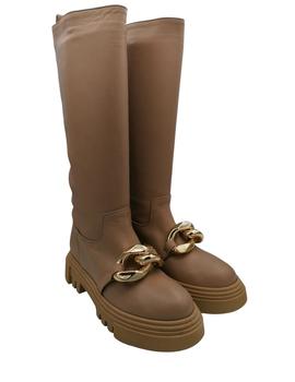 Bota Jeannot en crema con cadena