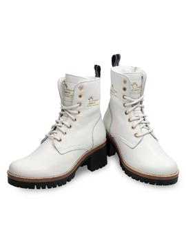 Bota Panama Jack Padma piel blanca forro pelo