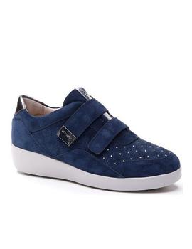 Deportiva velcro paseo azul