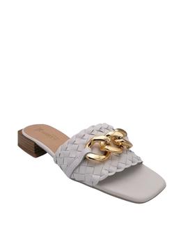 Mule trenzada cadena en blanco