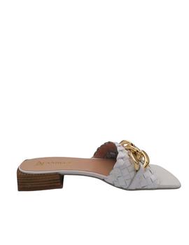 Mule trenzada cadena en blanco