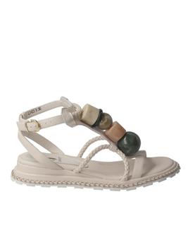 Sandalia Jeannot con piedras en blanco