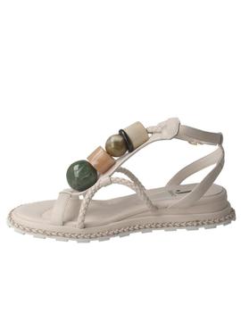 Sandalia Jeannot con piedras en blanco