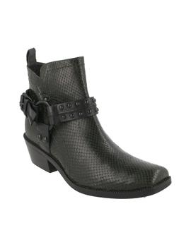 Botin Janet con adorno combinado verde y negro