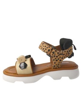 Sandalia Jeannot piedras animal print