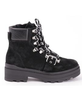 Botin Janet con cordones tipo trek negro