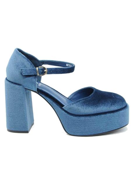 Zapato plataforma velvet azul