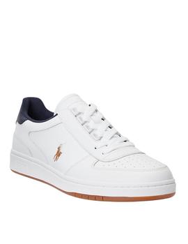 Sneaker Polo court blanco y azul