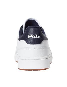 Sneaker Polo court blanco y azul