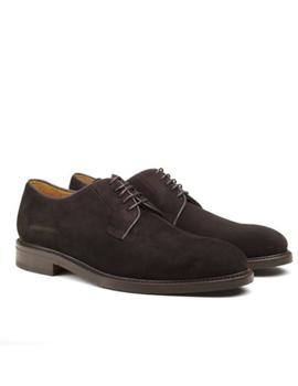 Zapato Berwick con cordones en ante marrón