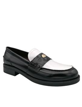 Mocasines Bryan mujer negro y blanco