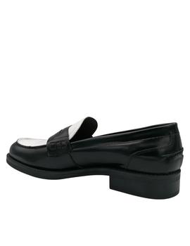 Mocasines Bryan mujer negro y blanco