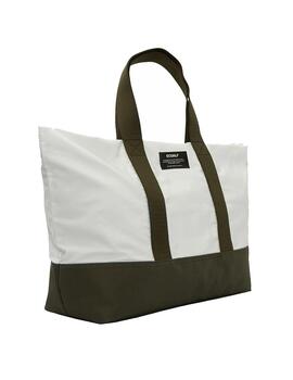 Bolso Shopper Leblon de Ecoalf en blanco y verde