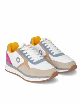 Deportiva mujer Ecoalf Cervino blanco y rosa