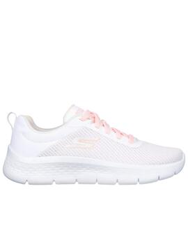 Deportiva Skechers go walk blanca y rosa