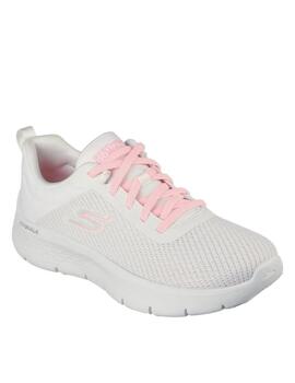 Deportiva Skechers go walk blanca y rosa