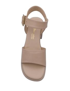 Sandalia Bryan mujer beige plataforma