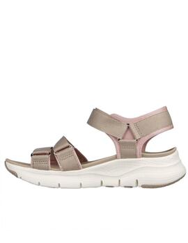 Sandalia Skechers Arch Fit mujer taupe