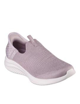 Deportiva Skechers Slipins en malva